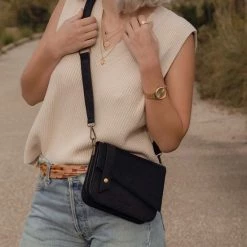 Uitgang 🥰 Coupon 🎁 Violet Hamden Essential Bag Dames Crossbody Tas Leer - Zwart ✨ 👍 -Tassen-Dames Verkoop 550x550 979