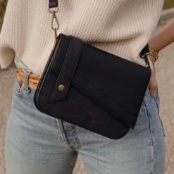 Uitgang 🥰 Coupon 🎁 Violet Hamden Essential Bag Dames Crossbody Tas Leer - Zwart ✨ 👍 -Tassen-Dames Verkoop 550x550 980