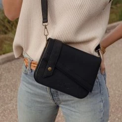 Uitgang 🥰 Coupon 🎁 Violet Hamden Essential Bag Dames Crossbody Tas Leer - Zwart ✨ 👍 -Tassen-Dames Verkoop 550x550 981