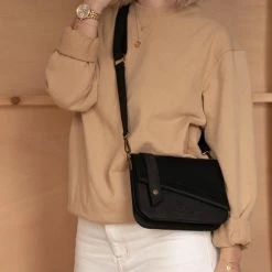 Uitgang 🥰 Coupon 🎁 Violet Hamden Essential Bag Dames Crossbody Tas Leer - Zwart ✨ 👍 -Tassen-Dames Verkoop 550x550 983