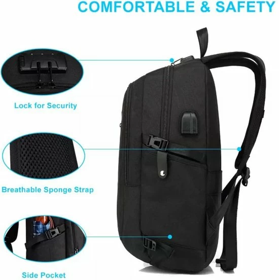 Goedkoop 🧨 Goedkoopste ✨ Walixpro® Anti Diefstal Waterdichte Rugzak Inclusief Usb Oplaadstation - Laptop Tas 15,6 Inch - Voor Dames En Heren- Zwart (Moederdag Cadeautje) 🧨 ❤️ 8 Goedkoop 🧨 Goedkoopste ✨ Walixpro® Anti Diefstal Waterdichte Rugzak Inclusief Usb Oplaadstation - Laptop Tas 15,6 Inch - Voor Dames En Heren- Zwart (Moederdag Cadeautje) 🧨 ❤️ - Afbeelding 6