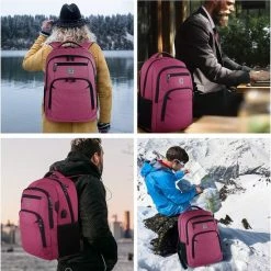 Kopen 👍 Goedkoopste ⌛ Laptoprugzak Met USB-oplaadconnector Voor Mannen En Vrouwen Voor Werk School Schoolrugzak Voor Jongens En Tieners Met Laptopvak En Antidiefstaltas, 15,6 Inch Roze., 15,6 Inch 👍 😉 -Tassen-Dames Verkoop 550x552 9