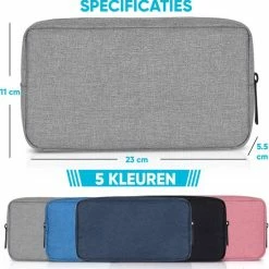 Goedkoopste 🤩 Flash-uitverkoop ⭐ Premium Commerce Kabel Organizer Tas - Etui - Opbergtas Voor Elektronica En Accessoires - Kabels - Lichtgrijs 👏 ⌛ -Tassen-Dames Verkoop 550x553