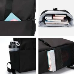 Beste Pirce 👏 Goedkoopste 🧨 Caliyo Massi Miliano Roll-Top Rugzak Unisex 15.6"inch Zwart -(3015-6)- ✔️ 💯 -Tassen-Dames Verkoop 550x558 5