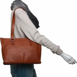 Korting 💯 Nieuw 😀 Saccoo Pocitos Leren Damestas + Etui (Cognac Kleur) 🛒 ✨ -Tassen-Dames Verkoop 550x559 2