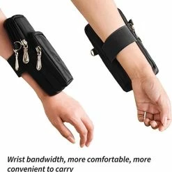 Korting ⌛ Begroting 👍 IBright Smartphone Tasje - Met Verstelbare Draagriem - Universele Telefoontasje - 3 Vakjes - Waterdichte Nylon - Zwart ✔️ 🧨 -Tassen-Dames Verkoop 550x560 2