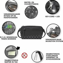 Beste recensies van 🌟 Nieuw 🌟 Travelon Metro Anti-diefstal Crossbody - Schoudertas - Heuptas - Veilig Op Reis - Zwart ✔️ 🎁 -Tassen-Dames Verkoop 550x560 7
