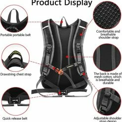 Groothandel 😍 Beste Verkoop 👏 SUPRBIRD Fiets-rugzak, Waterdicht, Mountainbike, 15 Liter, Voor Fitness, Hardlopen, Wandelen, Klimmen, Skiën, Mountainbike, Trekking, Zwart. 🎉 ✨ -Tassen-Dames Verkoop 550x562 7