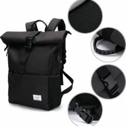 Beste Pirce 👏 Goedkoopste 🧨 Caliyo Massi Miliano Roll-Top Rugzak Unisex 15.6"inch Zwart -(3015-6)- ✔️ 💯 -Tassen-Dames Verkoop 550x564 4