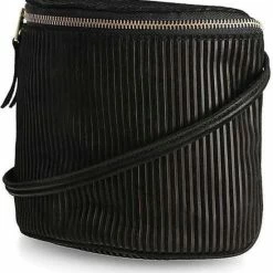 Flash-uitverkoop 🌟 Hete verkoop 🧨 Fred De La Bretoniere Dames Crossbody Tas / Schoudertas - Printed Suede - Zwart 🔔 🧨 -Tassen-Dames Verkoop 550x569 6