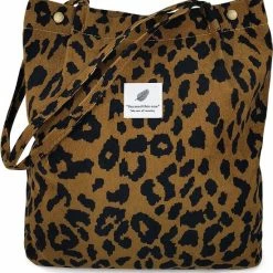 Hete verkoop 𧨠Beste recensies van π Fashion Favorite Shopper / Tote Bag - Leopard / Luipaard Corduroy | 37 X 28 X 11 Cm | Katoen π β€οΈ