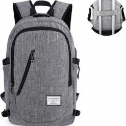 Coupon 🛒 Flash-uitverkoop ⭐ Rugtas/Rugzak, Laptoptas En Schooltas Voor Dames, Heren, Laptop En School - Met USB En 3.5mm Audio Jack Aansluiting - Lovnix Fularuishi Bag101 Grijs ⭐ 🎁 -Tassen-Dames Verkoop 550x572 10