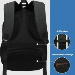 Goedkoopste 🔥 Coupon 👍 Kono Rugzak - Schooltas - 15,6 Inch Laptop Rugtas - Dames/Heren - 28L - Waterafstotend - Zwart 🥰 🥰 -Tassen-Dames Verkoop 550x576 4