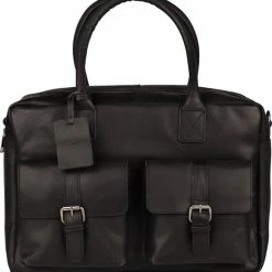 Kopen 🌟 Nieuw 🤩 Burkely Vintage Finn Worker 14" Unisex Aktetas Laptoptas - Zwart ⌛ 🎁