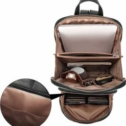 Begroting 🥰 Top 10 😉 Bostanten | Lederen Rugzak | Casual Reistas | Handtas | College Tas | Multi- Compartiment | Met Ruimte Voor Tablet En Laptop | Damestas | Nappa Leer | Zwart 🔥 🎉 -Tassen-Dames Verkoop 550x584