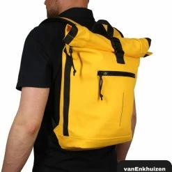 Nieuw 😍 Goedkoopste 😀 Van Enkhuizen VanEnkhuizen Rolltop Rugzak Met Laptopvak 15,6 Inch - 20 Liter - Waterafstotend En Thermo Materiaal - Geel ✨ 😀 -Tassen-Dames Verkoop 550x589 2