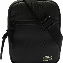 Gloednieuw π Kopen π Lacoste Crossbody Bag π§₯ π§₯ Coated Canvas Black 𧨠π