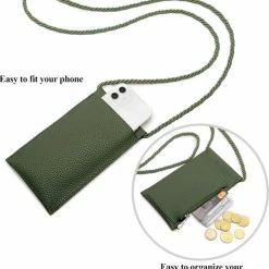 Gloednieuw 🔔 Goedkoop ✨ Bagwise® Telefoontasje - Telefoonhoesje Met Halskoord - Crossbodytasje - Nektasje -Vegan Leer (17x10cm) 02 - Lederlook - Donker Groen 🎁 ⌛ -Tassen-Dames Verkoop 550x599 2