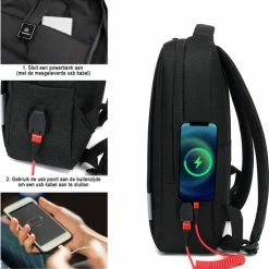 Beste recensies van 😉 Beste deal ✨ ZILOU® Rugzak - 16 Inch USB Laptop Rugtas - 25L - Waterafstotend - Zwart 😍 🌟 -Tassen-Dames Verkoop 550x600 2