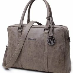 Promo 😉 Beste recensies van 🎁 Wimona Luciana 2010 Dames Laptoptas - 15,6 Inch - Taupe ⭐ 🔥