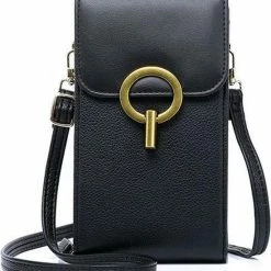 Goedkoopste 🔔 Promo ✨ Topco Cross Body Bag - Telefoontasje Zwart - Met Meerdere Vakjes En Ruimte Voor Pasjes 🧨 💯