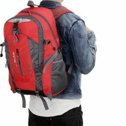 Korting 🤩 Goedkoopste 🌟 Faseras Outdoor Camping Rugzak - 17 Inch Laptopvak - Waterafstotend - Wandel Rugzak - Rood - 40L 🥰 🎉 -Tassen-Dames Verkoop 550x603 3