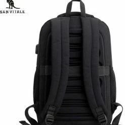 Korting ⌛ Nieuw 🔥 San Vitale® - Rugzak 2.0 Met USB Poort - Schooltas - 16 Inch Laptop Rugtas - Dames/Heren - 30L - Waterafstotend - Grijs ⭐ 😉 -Tassen-Dames Verkoop 550x605 3