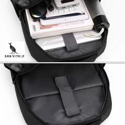 Korting ⌛ Nieuw 🔥 San Vitale® - Rugzak 2.0 Met USB Poort - Schooltas - 16 Inch Laptop Rugtas - Dames/Heren - 30L - Waterafstotend - Grijs ⭐ 😉 -Tassen-Dames Verkoop 550x614 4