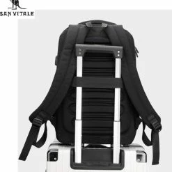 Korting ⌛ Nieuw 🔥 San Vitale® - Rugzak 2.0 Met USB Poort - Schooltas - 16 Inch Laptop Rugtas - Dames/Heren - 30L - Waterafstotend - Grijs ⭐ 😉 -Tassen-Dames Verkoop 550x624 2