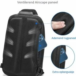 Goedkoop 👍 Beste Verkoop ⭐ Freebellion Ash Crossbody Tas - Schoudertas Heren - Slingbag - Top Kwaliteit - Zwart - 6 Liter 👍 👍 -Tassen-Dames Verkoop 550x625 3