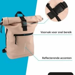 Korting 🥰 Promo ✨ Van Enkhuizen VanEnkhuizen Rolltop Rugzak Met Laptopvak 15,6 Inch - 20 Liter - Waterafstotend En Thermo Materiaal - Roze 😉 💯 -Tassen-Dames Verkoop 550x633 7