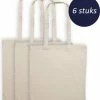 Flash-uitverkoop 🔥 Beste deal 🛒 RemGoods Katoenen Draagtas - 6 Stuks - Naturel Canvas Tas - Handtas - Tassen - Tote Bag - Met Lange Hengsels - Geschikt Om Te Bedrukken Of Te Decoreren Met O.a. Textielverf, Textielstiften, Verfstiften Etc. ✔️ 💯 -Tassen-Dames Verkoop 550x639 6