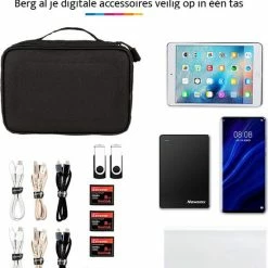 Kopen 🤩 Beste deal 🤩 YONO Kabel Organiser Tas Large - Compacte Kabeltas - Opbergtas Voor Elektronica En Accessoires - Etui Organizer Case - Zwart 😀 🎁 -Tassen-Dames Verkoop 550x639 7