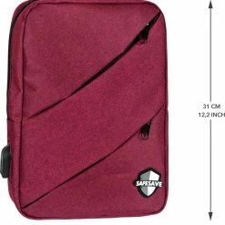 Aanbiedingen 🔥 Goedkoopste 🎉 SafeSave Rugtas – Crossbodybag Met Usbaansluiting – Slingbag - Waterafstotend – Rugtas – Rugzak – Schoudertas – Tas – Telefoon Of Tablet Opladen – Usb Ingang – Rood 😀 ✔️ -Tassen-Dames Verkoop 550x642 1