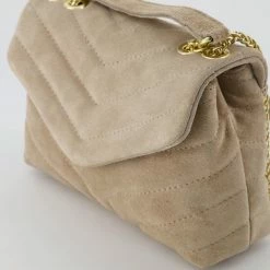 Korting 🔥 Groothandel 🌟 Merkloos Crossbodytas - Schoudertas - Suède - Zand 🌟 🎉