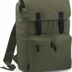 Beste Verkoop 🎁 Goedkoopste 😀 Bagbase Vintage Laptop Rugzak 18 Liter - Olijfgroen-Zwart ✔️ 🎁