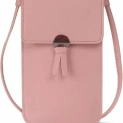 Groothandel 🔥 Aanbiedingen ⭐ Merkloos Schoudertas Mobieltasje Crossbodytas Telefoontasje Smartphone Tas Met Touchscreen Rose 😉 🧨