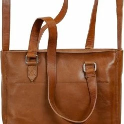 Korting 💯 Nieuw 😀 Saccoo Pocitos Leren Damestas + Etui (Cognac Kleur) 🛒 ✨ -Tassen-Dames Verkoop 550x673