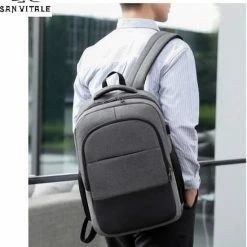 Korting ⌛ Nieuw 🔥 San Vitale® - Rugzak 2.0 Met USB Poort - Schooltas - 16 Inch Laptop Rugtas - Dames/Heren - 30L - Waterafstotend - Grijs ⭐ 😉 -Tassen-Dames Verkoop 550x678 2