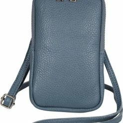 Groothandel 🥰 Nieuw 🎉 AmbraModa GLX17 - Crossbodytas, Telefoontas Van Echt Leer Met Afneembaar En Verstelbare Schouderriem, Passend Voor Mobiele Telefoon Tot 6 Inch. IJsblauw Donker 🥰 ⭐
