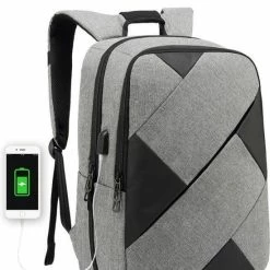 Tassen-Dames Verkoop 17 Nieuw ⭐ Goedkoop ✔️ Rugtas Laptoptas 13 14 15 16 Inch - DSGN BRAND® LPTB13456 - Grijs Zwart - Apple MacBook Air Pro En Laptop Rugzak - Laptophoes - USB - Waterdicht 🛒 🎉