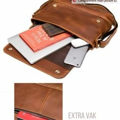 Beste Pirce 🌟 Coupon 🌟 Laptoptas Schoudertas Laptop Tas 13 3 Inch Heren Leer Licht Bruin - Urban U® ✔️ 😀 -Tassen-Dames Verkoop 550x685 1