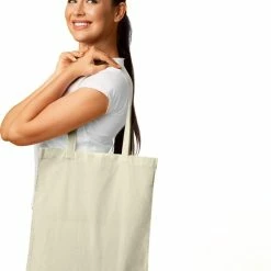 Beste deal 😉 Gloednieuw 🛒 PrimeAmbition Katoenen Tas - Naturel – 42x38cm - 5 Stuks – Tote Bag – Canvas Tas –Shopper – Boodschappentas - Draagtas – Schoudertas 🔥 ✨ -Tassen-Dames Verkoop 550x688 2