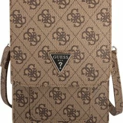 Top 10 🛒 Uitgang 🎉 Guess PU 4G Triangle Universele Telefoonhoes - Bruin 🧨 🧨 -Tassen-Dames Verkoop 550x692 6