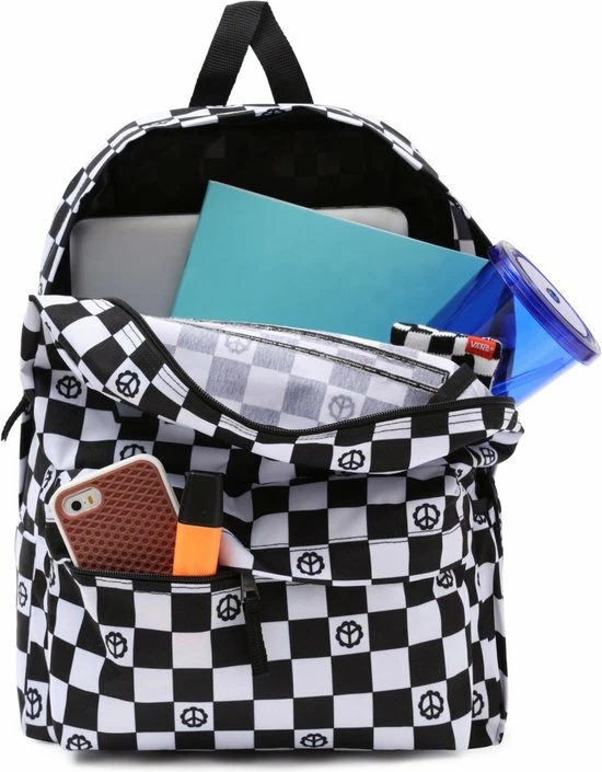 Gloednieuw π Hete verkoop π€© Vans Realm Flying Rugzak Peace Check Black / Ashley Blue π€© π 6 Gloednieuw π Hete verkoop π€© Vans Realm Flying Rugzak Peace Check Black / Ashley Blue π€© π - Afbeelding 4