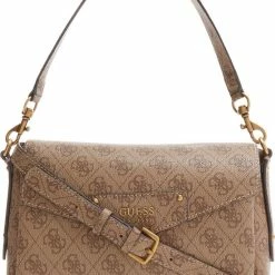 Beste deal 🔥 Beste recensies van 🌟 GUESS Eco Brenton Dames Crossbody TasHandtas Kunstleer - Beige 💯 🎁