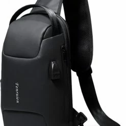 Goedkoop 🔥 Goedkoopste ⭐ Brandie® - Rugzak - Nieuwe Heren Multifunctioneel - Tas - Rugtas - Borsttas - TSA - Anti Diefstal - Grootte 10*20*34 Cm - Schoudertas - Opladen Via USB - Waterdicht - Crossbodytas - 5105 Gewicht 0.65kg - Zwart 🌟 🧨