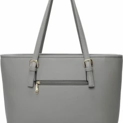 Beste Verkoop 🔥 Korting 🔔 Merkloos Gallantry - Dames Tas Shopper Met Rits - Handtas - Schooltas - Werktas - Geschikt Voor A4 - Grey 🌟 🎁 -Tassen-Dames Verkoop 550x731 3