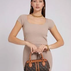 Beste Verkoop 🔥 Beste recensies van 🛒 Guess Noelle Dames Schoudertas - Bruin Multi - Maat Geen 💯 ⌛ -Tassen-Dames Verkoop 550x733 18