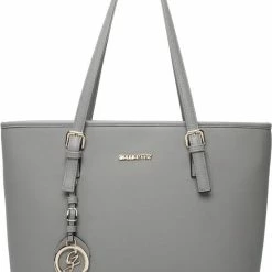 Beste Verkoop 🔥 Korting 🔔 Merkloos Gallantry - Dames Tas Shopper Met Rits - Handtas - Schooltas - Werktas - Geschikt Voor A4 - Grey 🌟 🎁